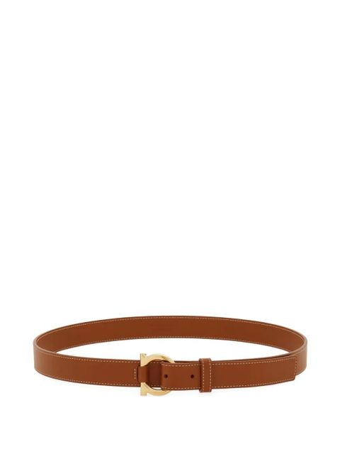 Ferragamo stitched gancini belt - Brown