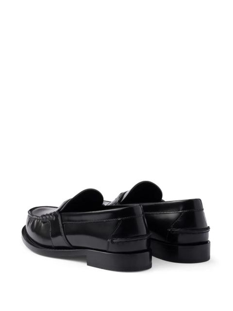 Prada brushed-leather loafers - Black