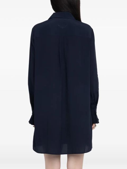 Zadig&Voltaire Rhelyne ruffled mini dress - Blue