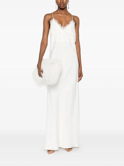 Róhe lace-trim midi dress - White