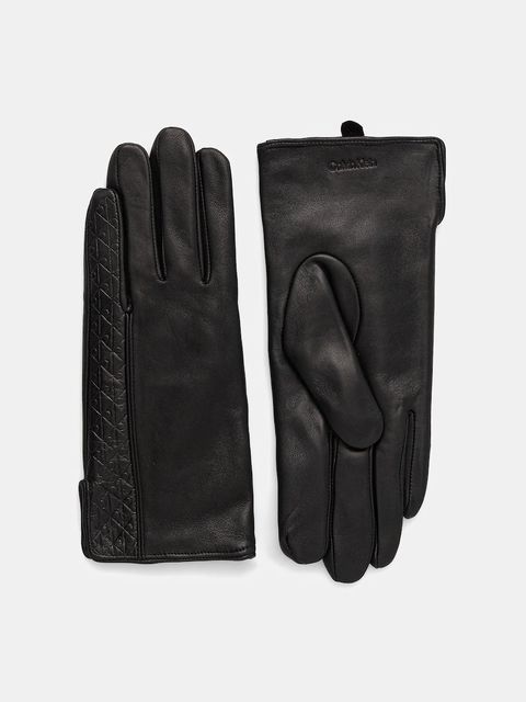 Calvin Klein rękawiczki skórzane damskie kolor czarny LV04F9008G - zdjęcie produktu nr 1