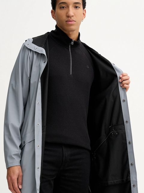 Rains kurtka przeciwdeszczowa 12020 Long Jacket W3 kolor szary przejściowa 12020