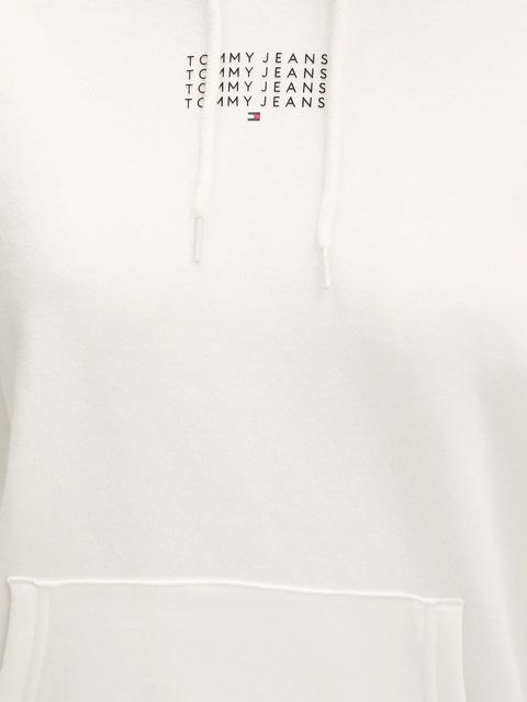 Tommy Jeans bluza damska kolor biały z kapturem z nadrukiem DW0DW22080