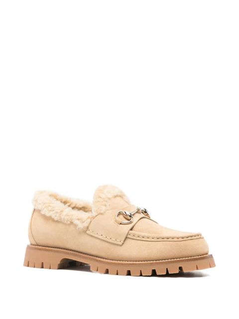 Gucci horsebit shearling loafers - Neutrals