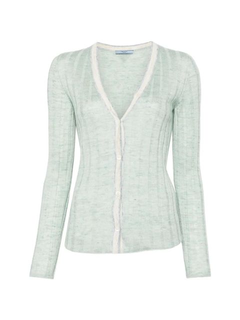 Prada ribbed cardigan - Green - zdjęcie produktu nr 1