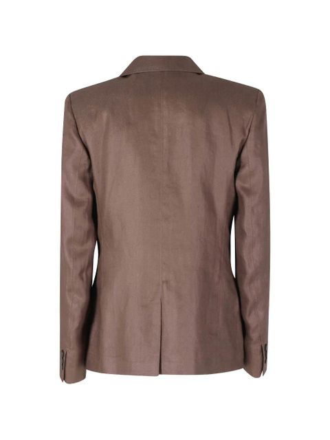 Weekend Max Mara single-breasted linen blazer - Brown - zdjęcie produktu nr 2