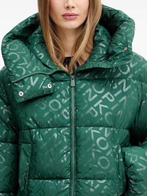 PINKO hooded logo-pattern jacket - Green - zdjęcie produktu nr 2