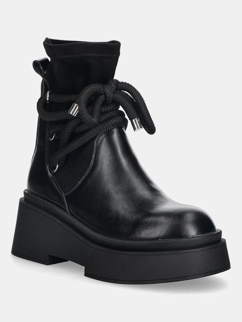 GOE botki damskie kolor czarny na płaskim obcasie SS2N4132 BLACK - zdjęcie produktu nr 1