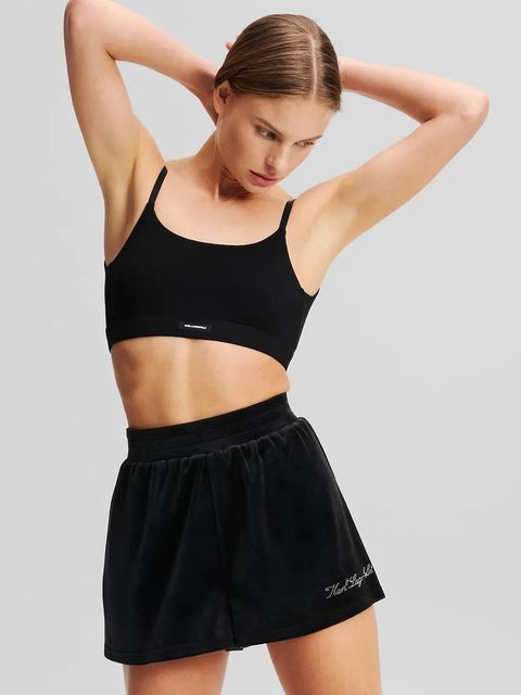 Karl Lagerfeld szorty damskie kolor czarny gładkie high waist A2W44001 - zdjęcie produktu nr 1