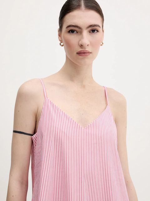 United Colors of Benetton sukienka kolor różowy maxi rozkloszowana 4SZRDV0B8