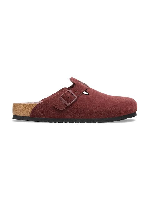 Birkenstock klapki zamszowe Boston Varsity damskie kolor czerwony 1030730 - zdjęcie produktu nr 1