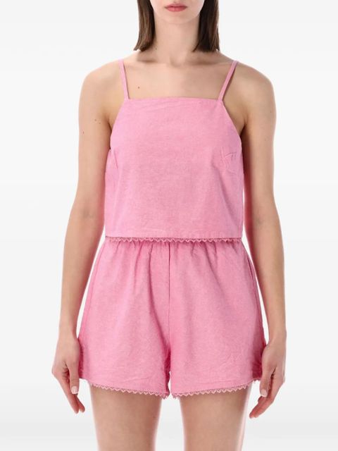 American Vintage Feoly ace-trim spaghetti-strap top - Pink - zdjęcie produktu nr 1