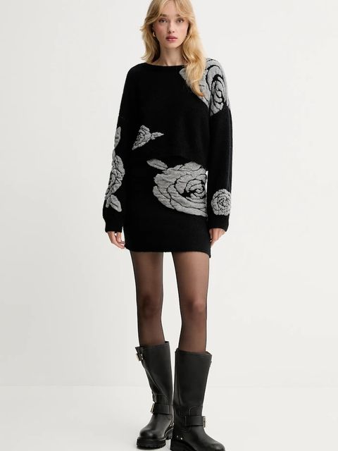 Gestuz spódnica z domieszką wełny kolor czarny mini ołówkowa 10910595