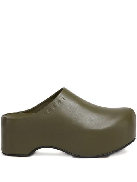 Marni leather platform sandals - Green - zdjęcie produktu nr 1