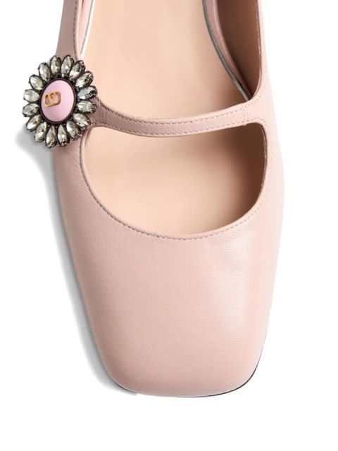 Valentino Garavani Mary-Jane ballet leather ballerina shoes - Pink