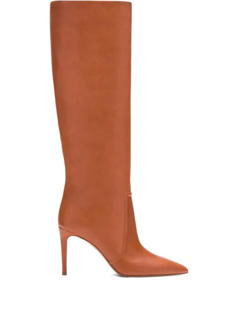 Paris Texas 85mm pointed leather boots - Brown - zdjęcie produktu nr 1