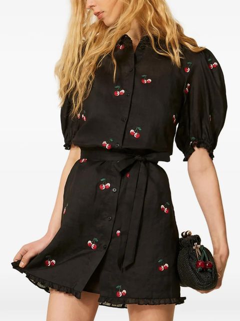 TWINSET embroidered ruffled dress - Black - zdjęcie produktu nr 2