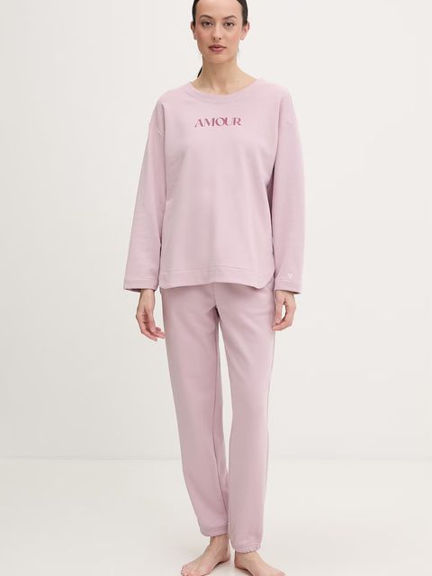 United Colors of Benetton longsleeve piżamowy damski bawełniany - zdjęcie produktu nr 1