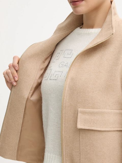 Marc Aurel kurtka z wełną kolor beżowy przejściowa 3939-1020-24806 - zdjęcie produktu nr 2