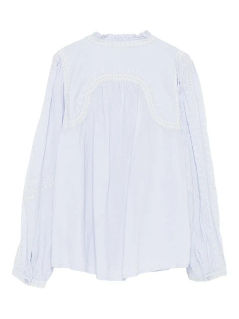 Ba&Sh Jaky embroidered ruffled blouse - Blue - zdjęcie produktu nr 2