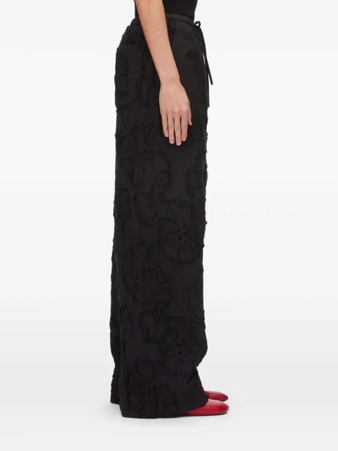 3.1 Phillip Lim floral appliqué trousers - Black