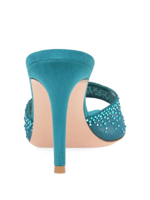 Gianvito Rossi 85mm Rania embellished heeled sandals - Blue