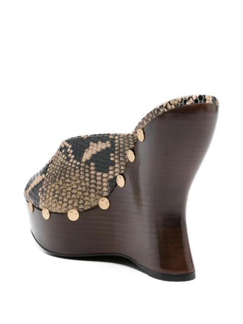 Magda Butrym snakeskin studded sandals - Neutrals