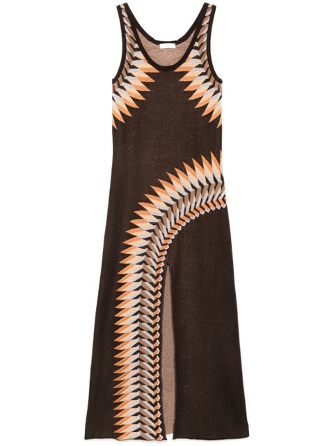 Rabanne graphic print maxi dress - Brown - zdjęcie produktu nr 1