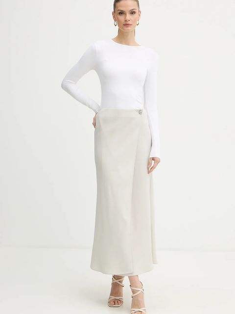 Armani Exchange spódnica kolor beżowy maxi prosta XW001243 AF16125 - zdjęcie produktu nr 2