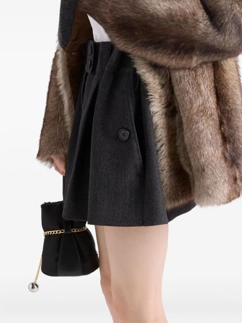 Prada chevron-pattern pleated mini skirt - Grey