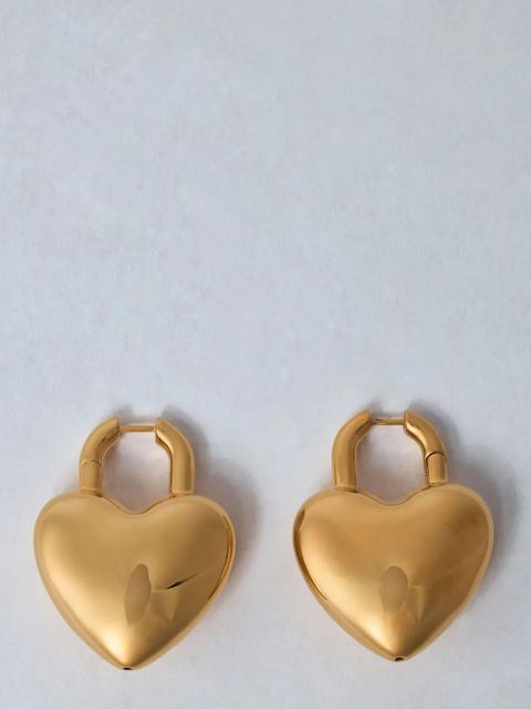 Balenciaga heart-shaped hoop earrings - Gold