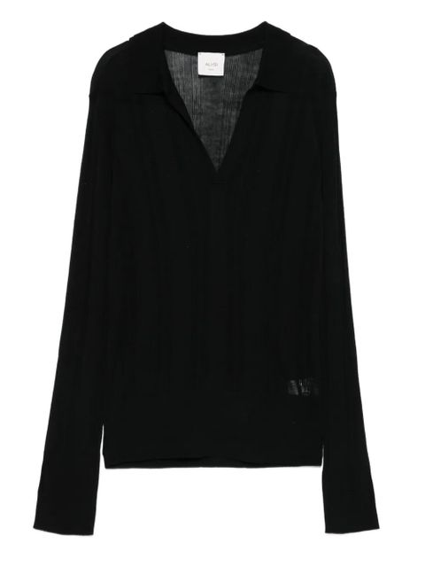 Alysi ribbed V-neck sweater - Black - zdjęcie produktu nr 1