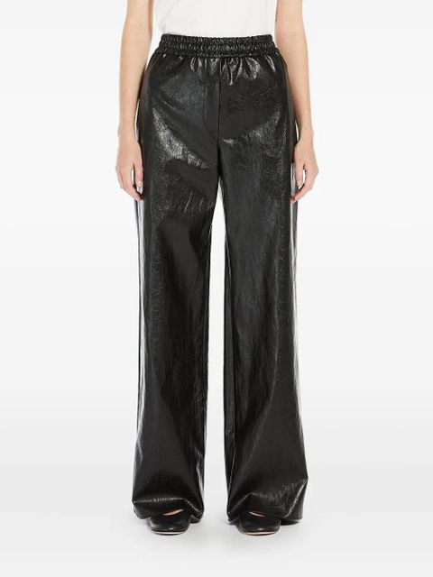 Max Mara Plutone elastic-waist leather-effect trousers - Black