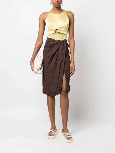 Nanushka cut-out sleeveless satin top - Yellow - zdjęcie produktu nr 2