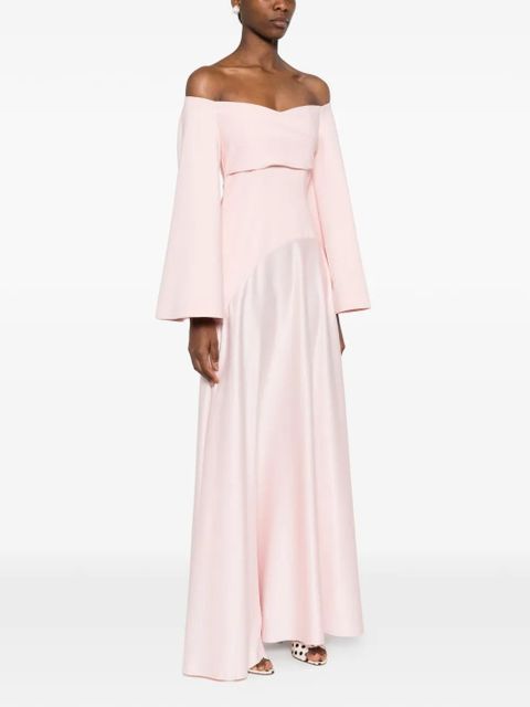 Solace London Rina flared-sleeve maxi dress - Pink