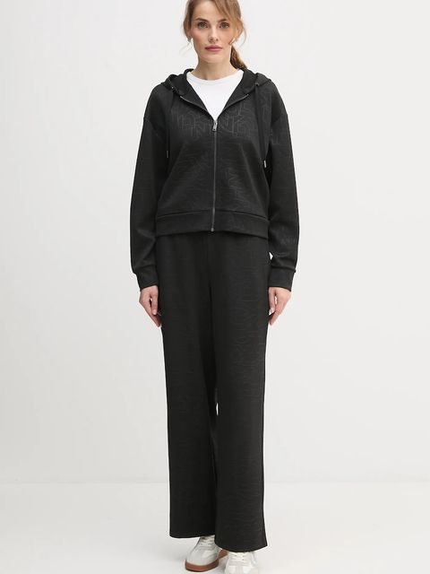 Dkny spodnie dresowe KNIT PANTS damskie kolor czarny wzorzyste P5MF6CSD