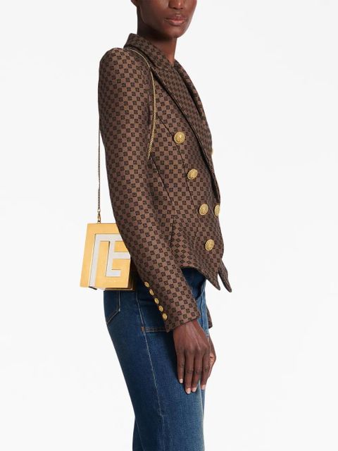 Balmain logo-plaque metal clutch bag - Gold - zdjęcie produktu nr 2