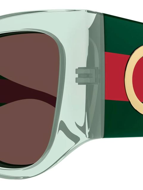 Gucci Eyewear logo geometic-frame sunglasses - Green