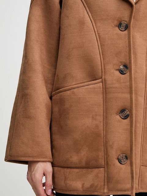 Pepe Jeans płaszcz kolor brązowy PL4024362