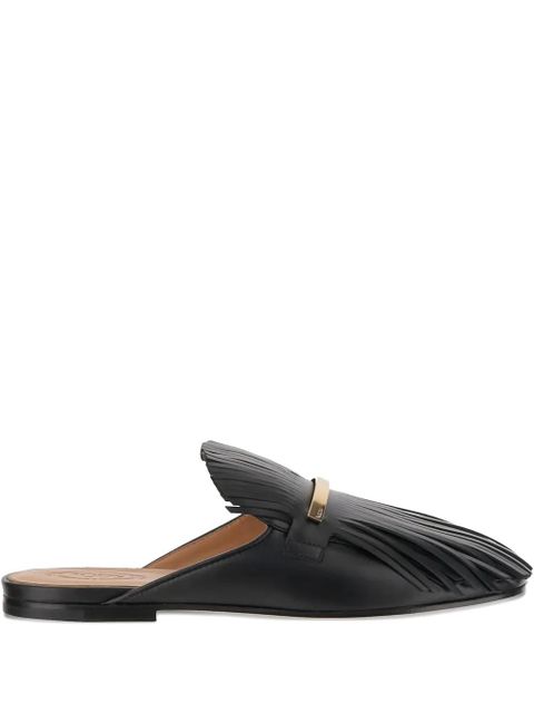 Tod's fringed leather mules - Black - zdjęcie produktu nr 1
