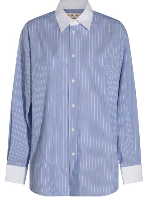 Marni striped poplin shirt - Blue - zdjęcie produktu nr 1
