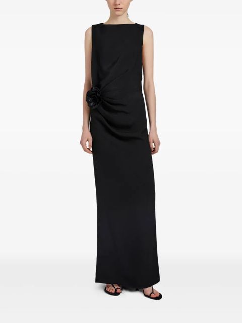 Proenza Schouler flower-embellished draped dress - Black - zdjęcie produktu nr 2