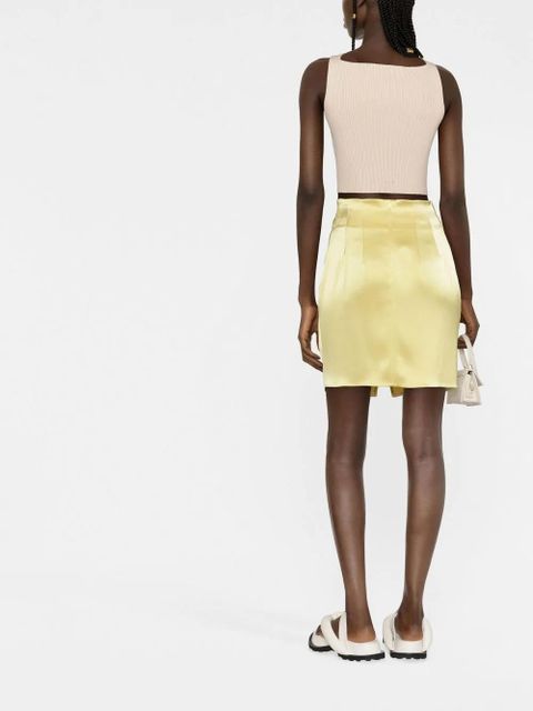 Nanushka draped satin mini skirt - Yellow - zdjęcie produktu nr 2