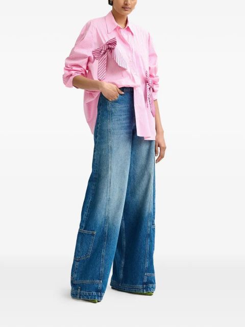 Essentiel Antwerp Jiwi striped bow-detail shirt - Pink - zdjęcie produktu nr 2