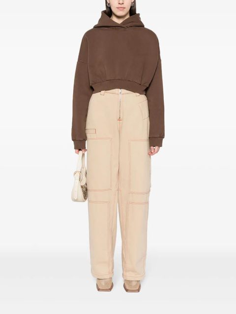 ENTIRE STUDIOS organic-cotton cropped hoodie - Brown - zdjęcie produktu nr 2