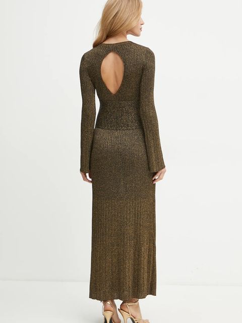 Twinset sukienka kolor czarny maxi rozkloszowana 242TT3460