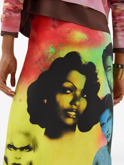 Versace printed silk twill pencil skirt - Black