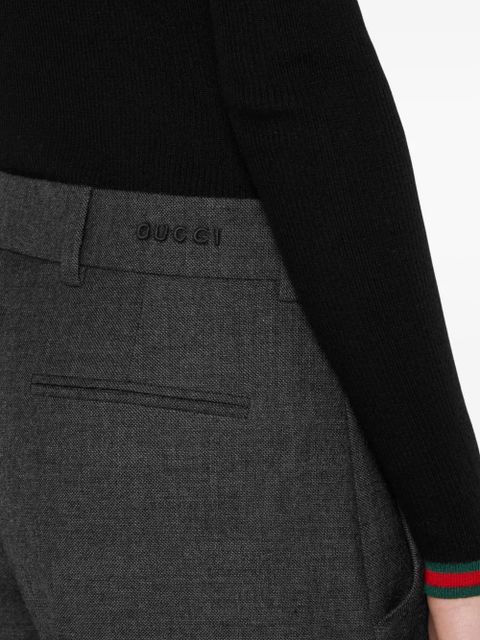 Gucci logo-detail wool trousers - Grey