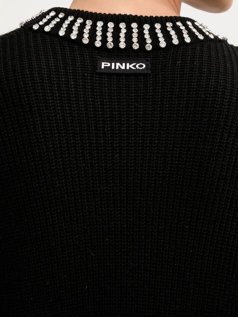 Pinko sukienka z domieszką wełny kolor czarny midi oversize 105746 A2S4