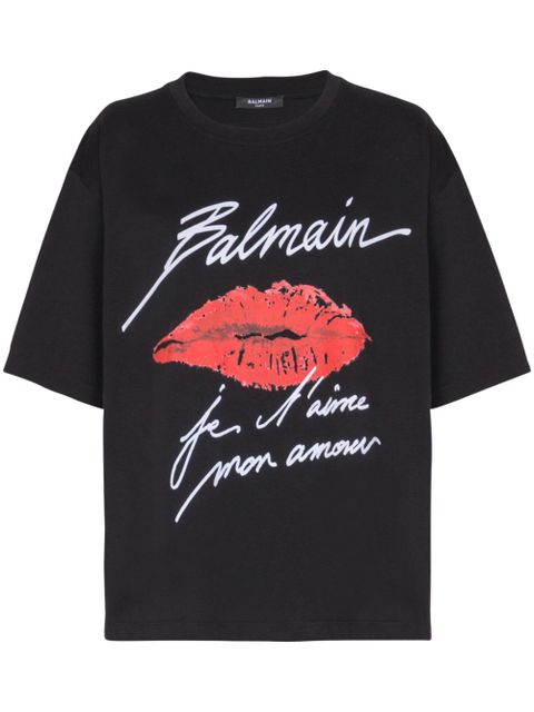 Balmain Kiss-print T-shirt - Black - zdjęcie produktu nr 1